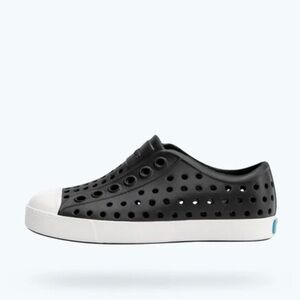 NWT Black Natives Perforated Slip-On Casual Sneaker with White Toe